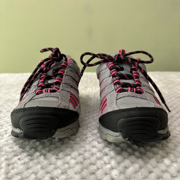 Columbia Omni-Grip Waterproof Sneakers Girls 2 Gray Pink Techlite Shoes Lace Up - Picture 2 of 14